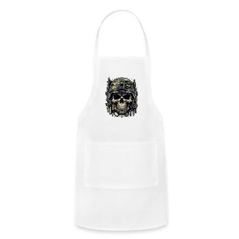 Soldier's Legacy: Camo Skull - Adjustable Apron - white - Front - Julia (174cm)