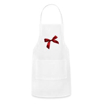 Red Bow - Adjustable Apron - white - Front - Julia (174cm)