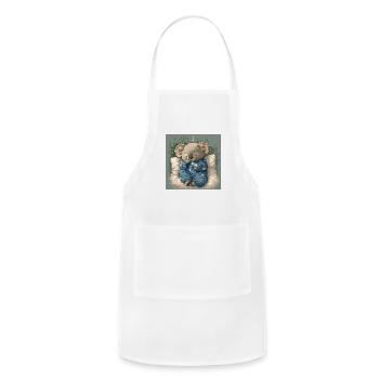 Cute Koala Sleeping in Pajamas - Adjustable Apron - white - Front - Julia (174cm)