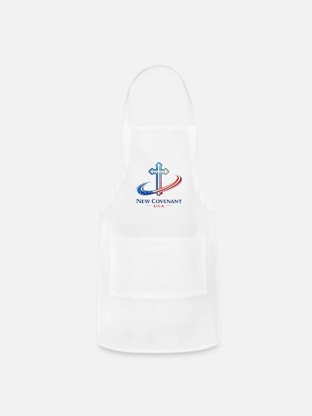 Covenant Cross USA Flag Logo - Adjustable Apron - white