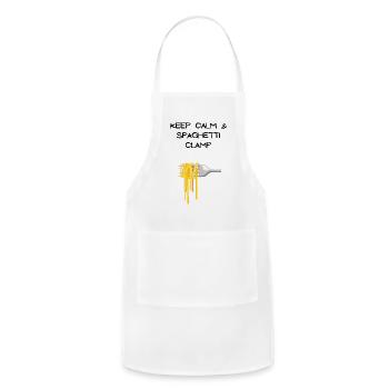 Keep calm spaghetti clamp - Adjustable Apron - white - Front - Julia (174cm)