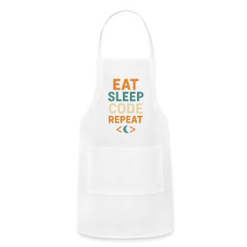 Coding Life Motivational Typography - Adjustable Apron - white - Front - Julia (174cm)