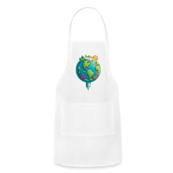 Climate Change Awareness Planet Earth - Adjustable Apron - white - Front - Julia (174cm)