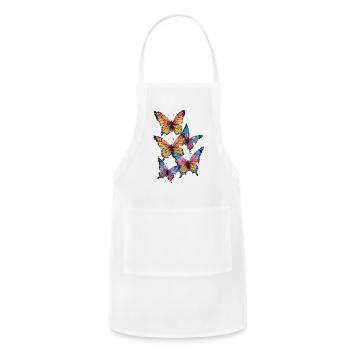 Butterfly Scan Glitch - Adjustable Apron - white - Front - Julia (174cm)