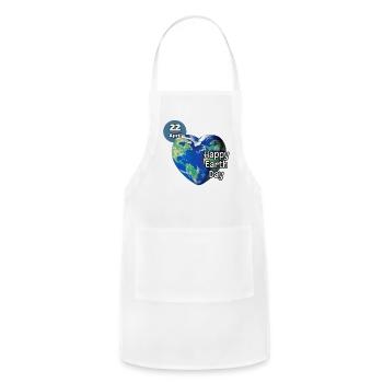 Happy Earth Day - Adjustable Apron - white - Front - Julia (174cm)