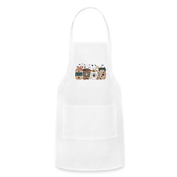 Dog mom coffee M2 - Adjustable Apron - white - Front - Julia (174cm)