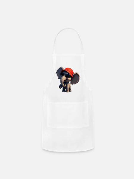 Cute elephant - Adjustable Apron - white