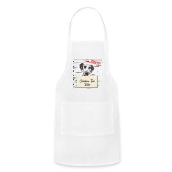 Dalmatian christmas funny prison - Adjustable Apron - white - Front - Julia (174cm)