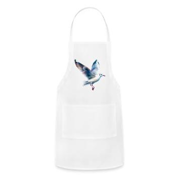 Silver Gull in Flight - Adjustable Apron - white - Front - Julia (174cm)