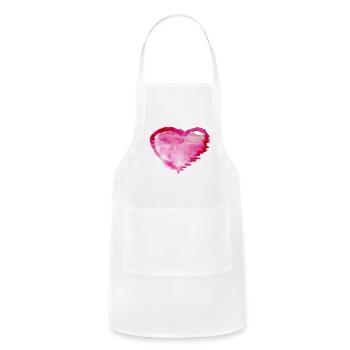 Heart, Heart Icon, Heart Symbol, Red Heart, Love - Adjustable Apron - white - Front - Julia (174cm)