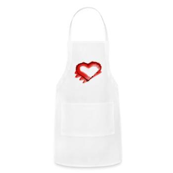 Heart, Heart Icon, Heart Symbol, Red Heart, Love - Adjustable Apron - white - Front - Julia (174cm)