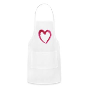 Heart, Heart Icon, Heart Symbol, Red Heart, Love - Adjustable Apron - white - Front - Julia (174cm)
