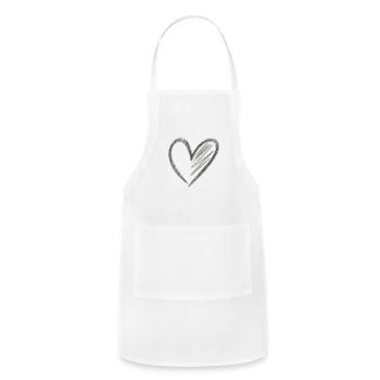 Heart, Heart Icon, Heart Symbol, Red Heart, Love - Adjustable Apron - white - Front - Julia (174cm)