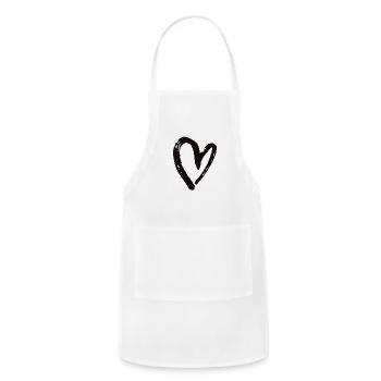 Heart, Heart Icon, Heart Symbol, Red Heart, Love - Adjustable Apron - white - Front - Julia (174cm)