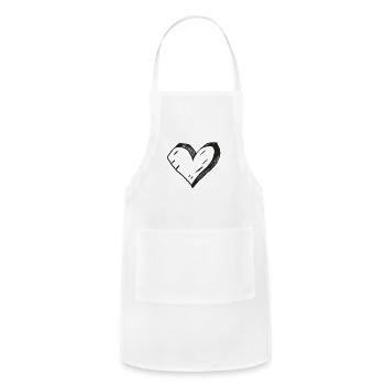 Heart, Heart Icon, Heart Symbol, Red Heart, Love - Adjustable Apron - white - Front - Julia (174cm)