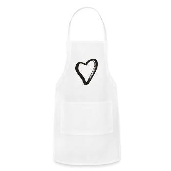 Heart, Heart Icon, Heart Symbol, Red Heart, Love - Adjustable Apron - white - Front - Julia (174cm)