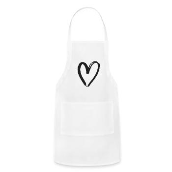 Heart, Heart Icon, Heart Symbol, Red Heart, Love - Adjustable Apron - white - Front - Julia (174cm)