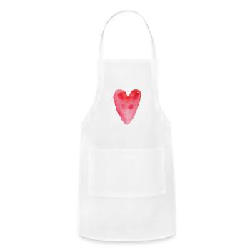 Heart, Heart Icon, Heart Symbol, Red Heart, Love - Adjustable Apron - white - Front - Julia (174cm)