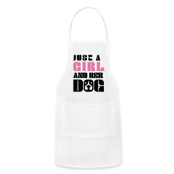 Just a Girl and her Dog - Adjustable Apron - white - Front - Julia (174cm)