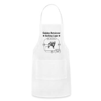 Golden Retriever Barking Logic - Adjustable Apron - white - Front - Julia (174cm)