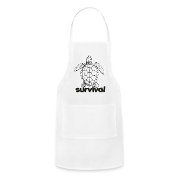 Turtle Survival Tshirt blue - Adjustable Apron - white - Front - Julia (174cm)