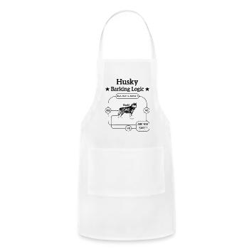 Husky Barking Logic - Adjustable Apron - white - Front - Julia (174cm)