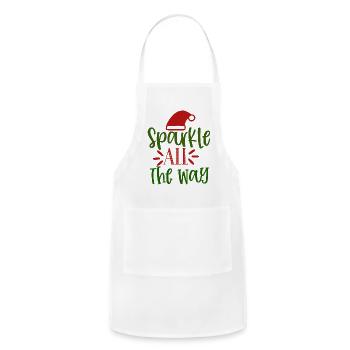 Merry Christmas Sparkle All The Way - Adjustable Apron - white - Front - Julia (174cm)