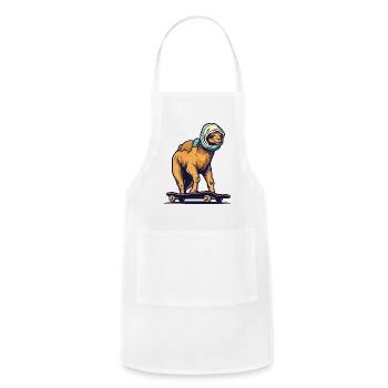 Humpy Thrills Skateboarding Camel With Desert - Adjustable Apron - white - Front - Julia (174cm)