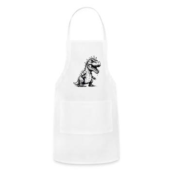 Cool dinosaur in black and white - Adjustable Apron - white - Front - Julia (174cm)