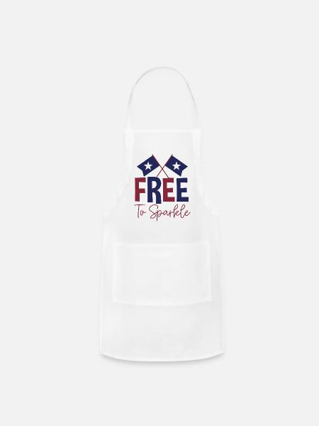 Free To Sparkle - Adjustable Apron - white