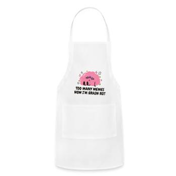 too many memes now i m brain rot brainrot - Adjustable Apron - white - Front - Julia (174cm)
