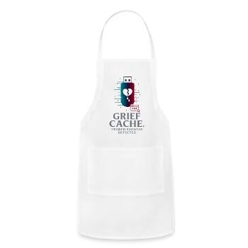 Grief Cache: Stored Sadness Detected - Adjustable Apron - white - Front - Julia (174cm)