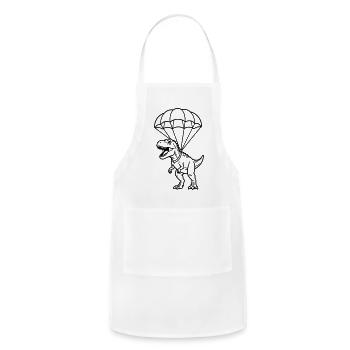 t rex with parachute - Adjustable Apron - white - Front - Julia (174cm)