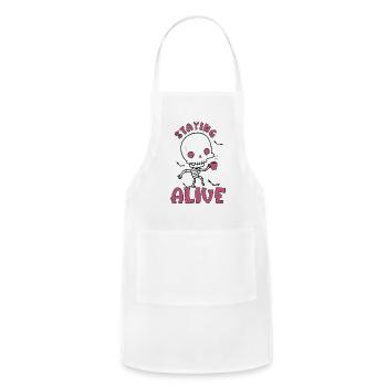 STAYING ALIVE - Adjustable Apron - white - Front - Julia (174cm)