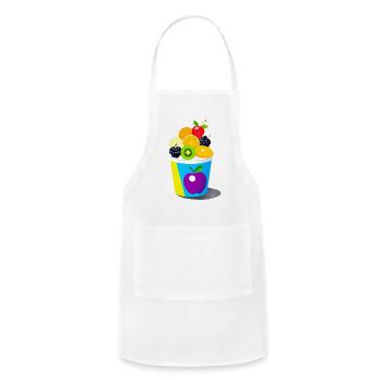 Colorful Yogurt Cup with Fresh Fruits - Adjustable Apron - white - Front - Julia (174cm)