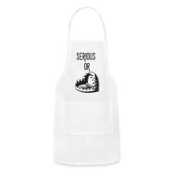 SERIOUS OR TRAP - Funny Quirky Love Statement - Adjustable Apron - white - Front - Julia (174cm)