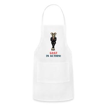 Goat in Action - Adjustable Apron - white - Front - Julia (174cm)