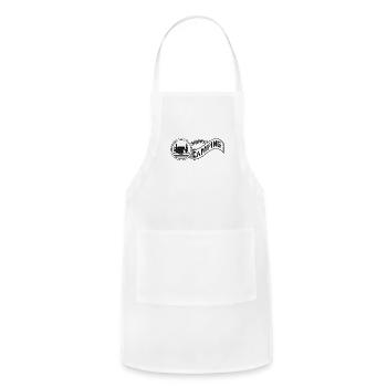 Unique camping t-shirt design - Adjustable Apron - white - Front - Julia (174cm)
