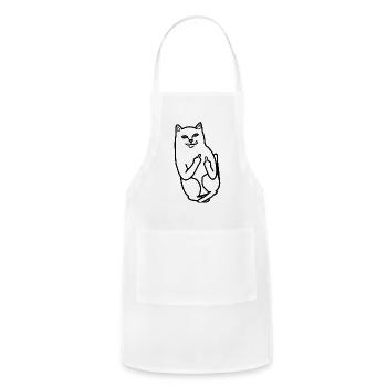 Fuck you cat - Adjustable Apron - white - Front - Julia (174cm)
