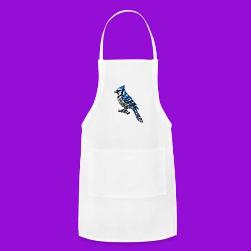 Silver Blue Jay on Perch - Adjustable Apron