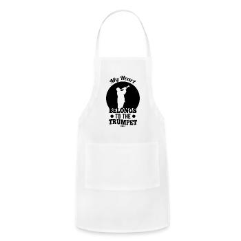 Heart Love Trumpet award - Adjustable Apron - white - Front - Julia (174cm)