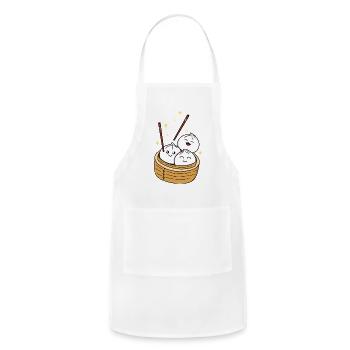 Happy Dumpling Food Foodie - Adjustable Apron - white - Front - Julia (174cm)