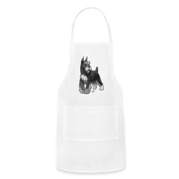 Dog Schnauzer Black And Silver - Adjustable Apron - white - Front - Julia (174cm)