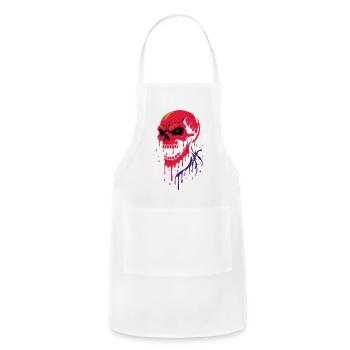 Crimson Drip Skull Night Art - Adjustable Apron - white - Front - Julia (174cm)