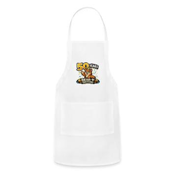 Bear-y Awesome 50th Anniversary Bear - Adjustable Apron - white - Front - Julia (174cm)