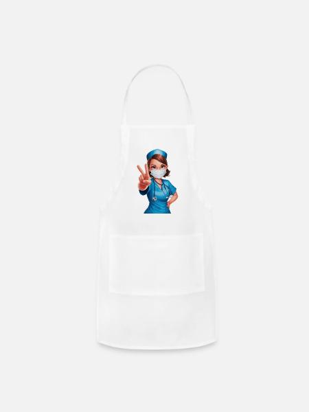 Funny nurse with humor Design for a Nurses - Adjustable Apron - white