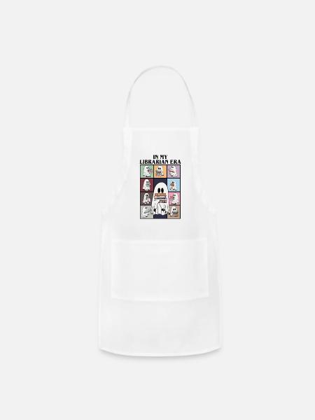 14892 In My Librarian Era - Adjustable Apron - white