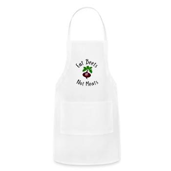 Eat Beets Not Meats - Adjustable Apron - white - Front - Julia (174cm)