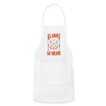 As Above So Meow Magic Cat Halloween Costume - Adjustable Apron - white - Front - Julia (174cm)