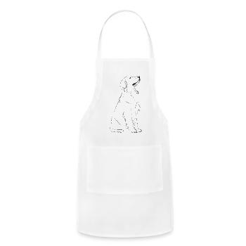 Minimalist Dog Line Art - Adjustable Apron - white - Front - Julia (174cm)